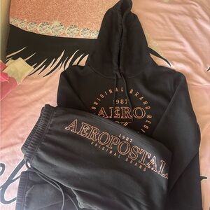 Aeropostale Black Hoodie and Sweatpants Set